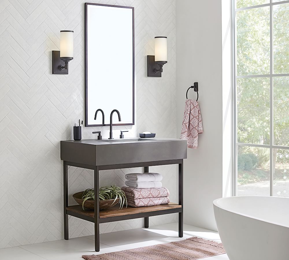 Pottery Barn Matte Black Porcelain Bathroom Accessories