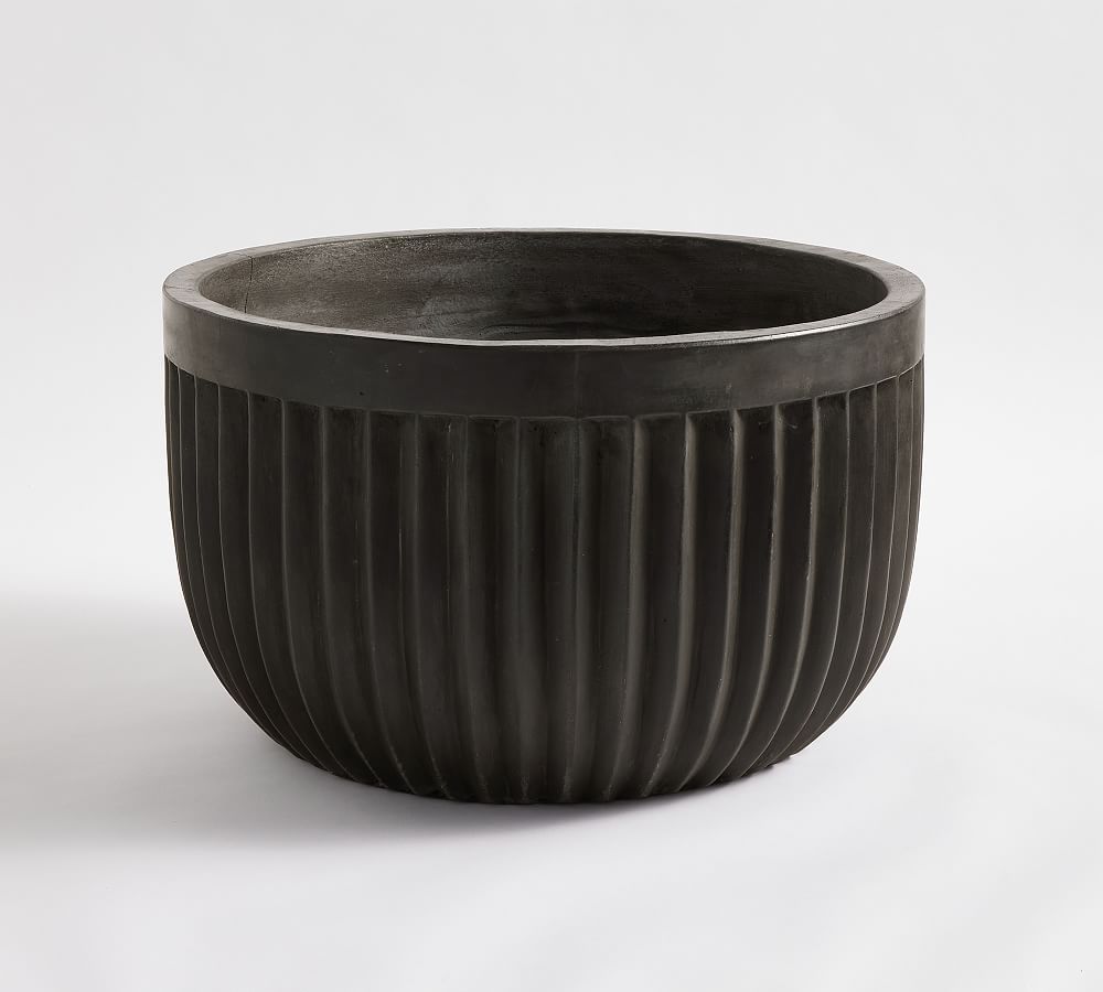 Pottery Barn Concrete Fluted Outdoor Planters