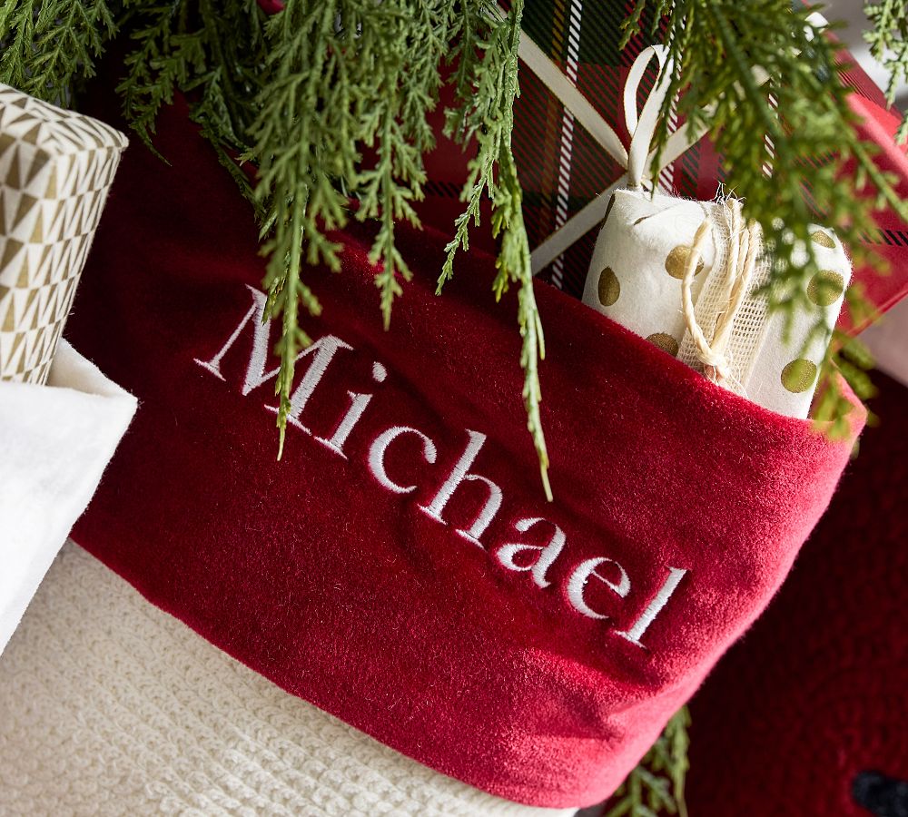 Pottery Barn Holiday Icons Crewel Stockings