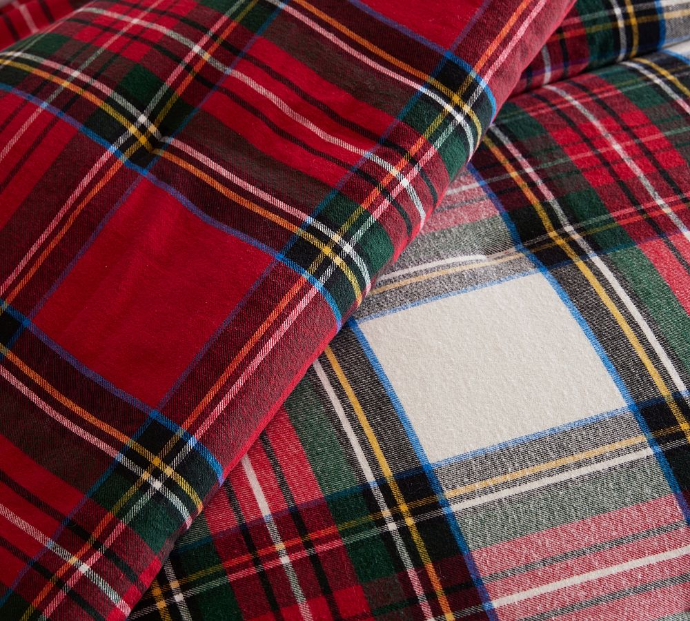 Pottery Barn Stewart Plaid Flannel Reversible Comforter