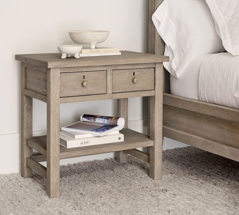 Pottery Barn Farmhouse 2-Drawer Nightstand (28.5")