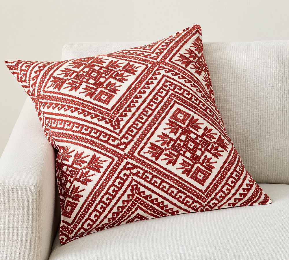 Pottery Barn Fair Isle Embroidered Pillow