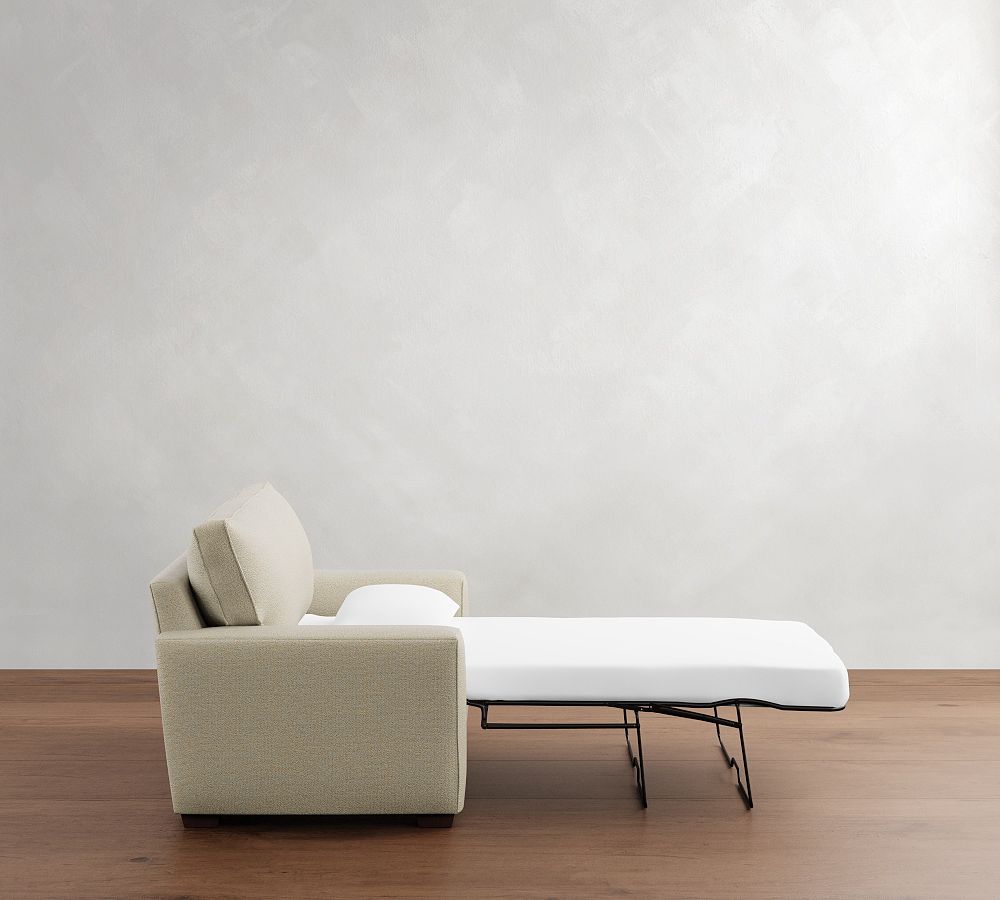 Pottery Barn Pearce Square Arm Twin Sleeper Sofa with Memory Foam Mattress (58")