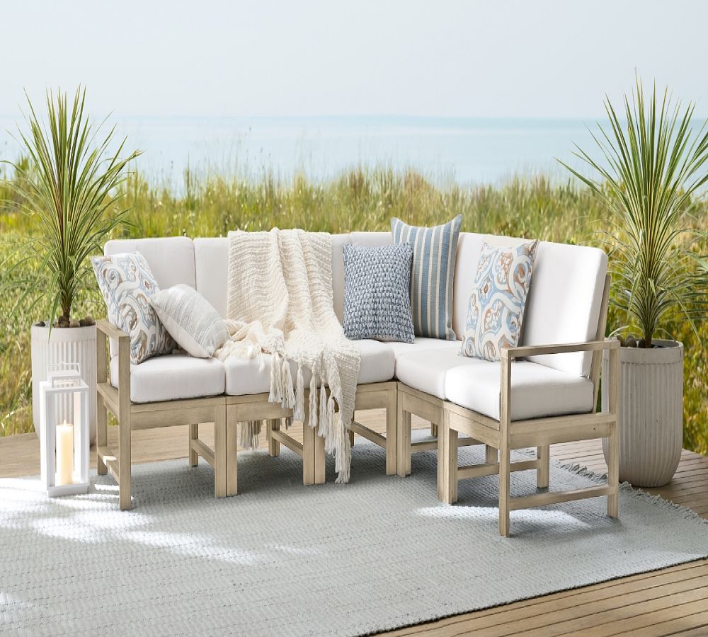 Pottery Barn Indio Eucalyptus 6-Piece Outdoor Sectional (100")