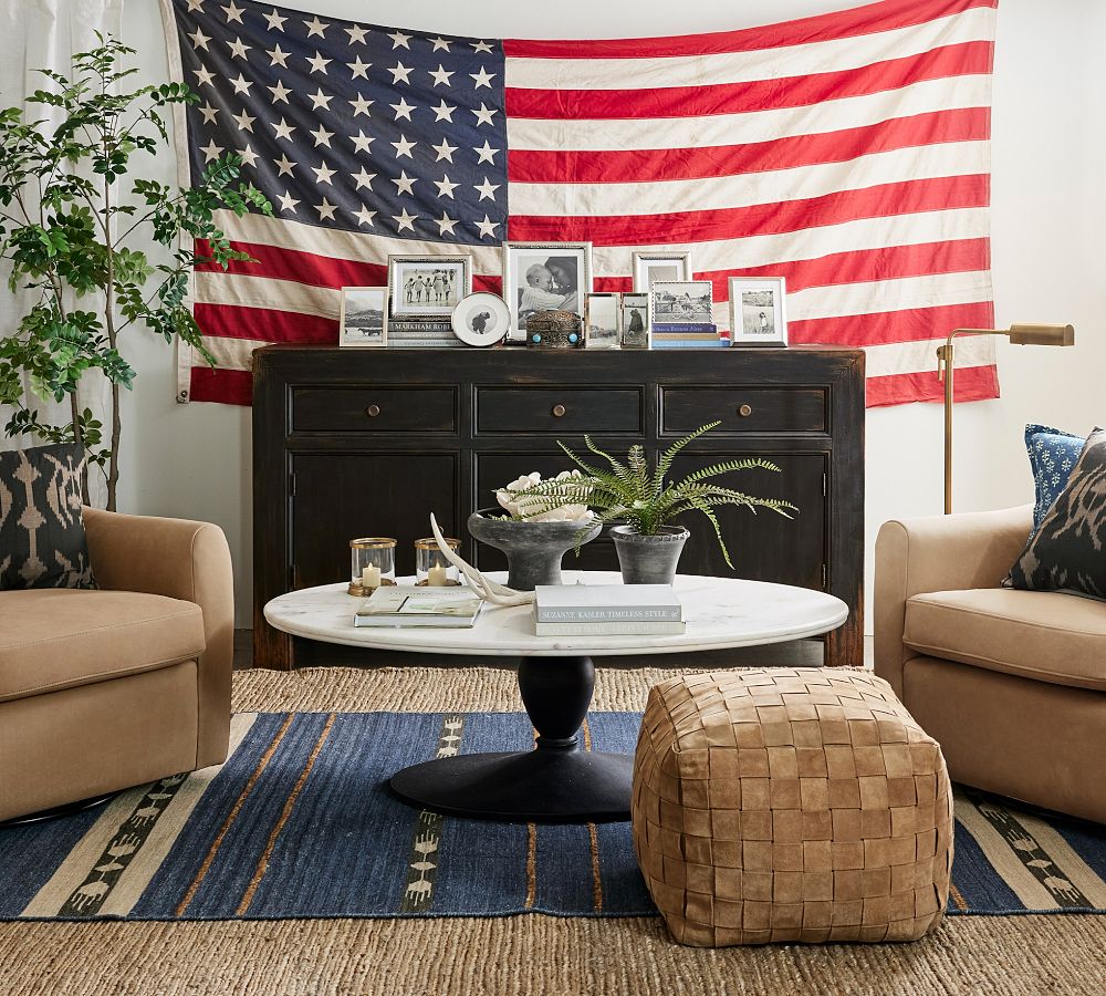 Pottery Barn Chapman Oval Marble Coffee Table (52")