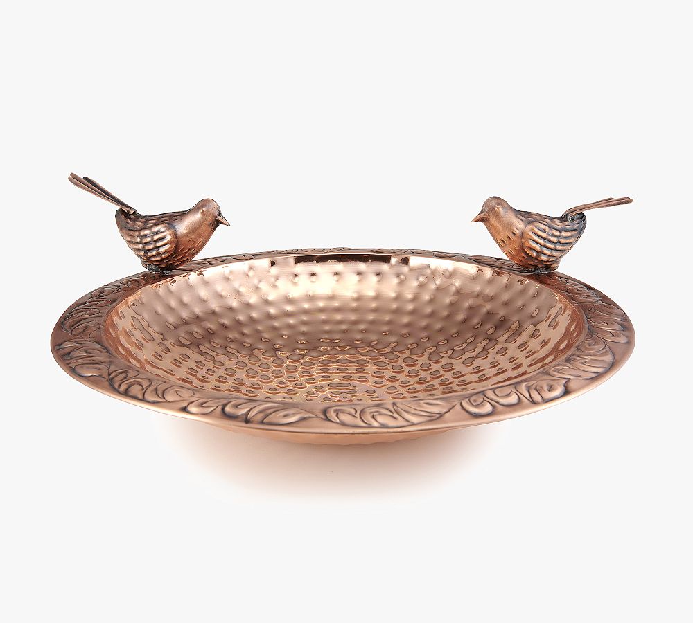 Pottery Barn Copper Bird Bath on Garden Pole