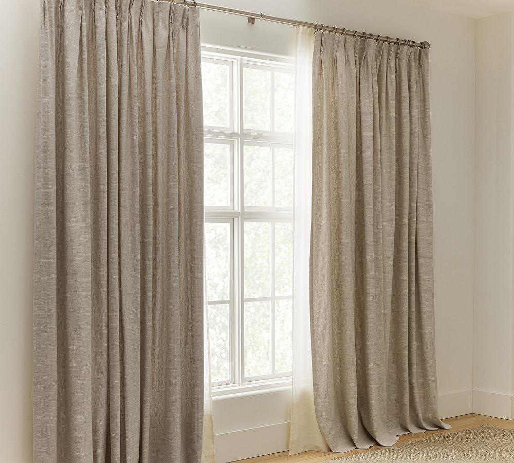 Pottery Barn Emery Linen Pinch Pleat Blackout Curtain