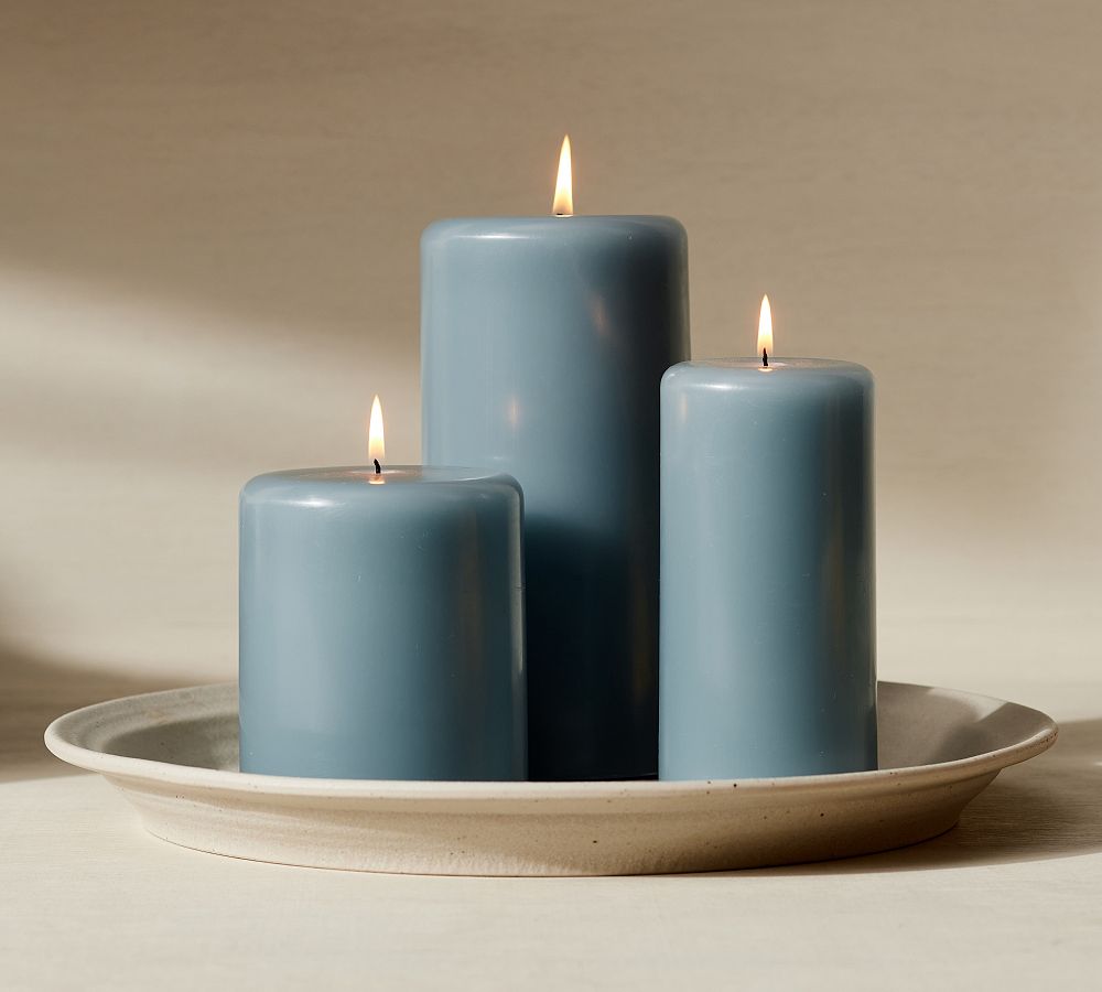 Pottery Barn Modern Curved Pillar Candles
