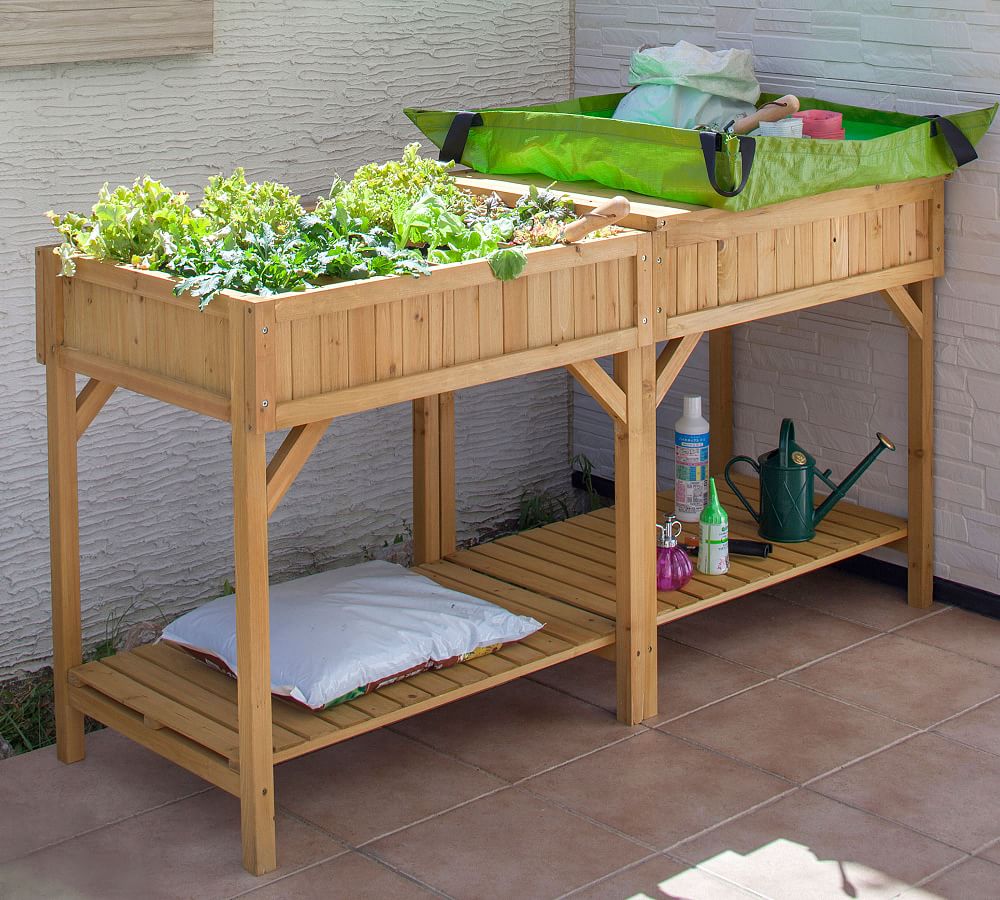 Pottery Barn Cedar 8-Pocket Herb Garden Bed