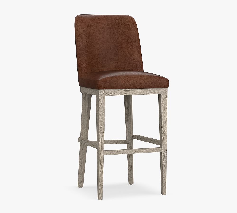 Pottery Barn Layton Leather Stool