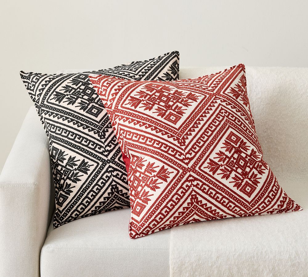 Pottery Barn Fair Isle Embroidered Pillow