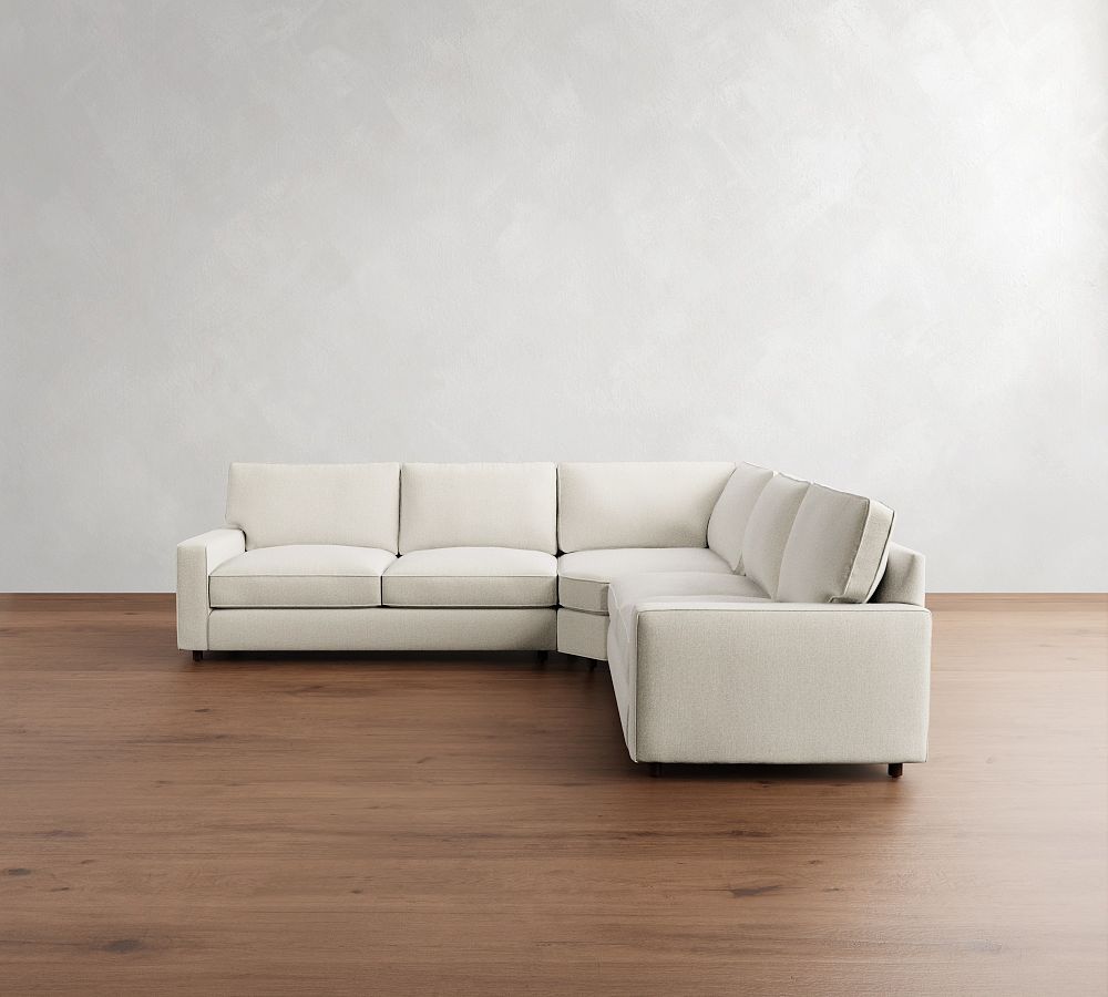 Pottery Barn PB Comfort Square Arm 3-Piece L-Shaped Wedge Sleeper Sectional (119")