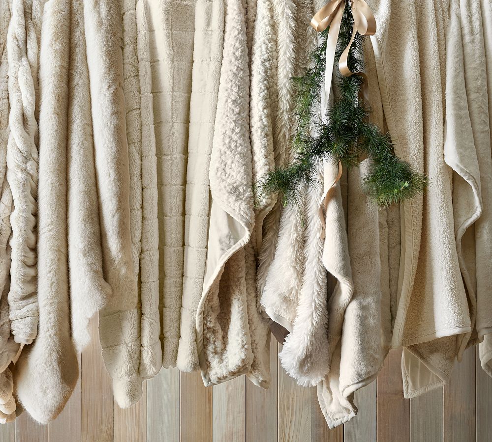 Pottery Barn Dream Faux Fur Throw Blanket