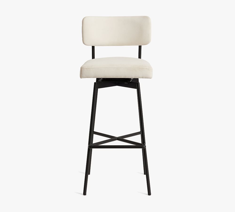 Pottery Barn Maison Upholstered Swivel Stool