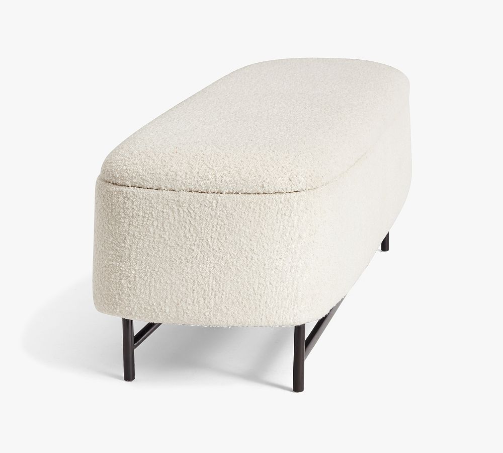 Pottery Barn Melrose Upholstered Storage Bench (57")