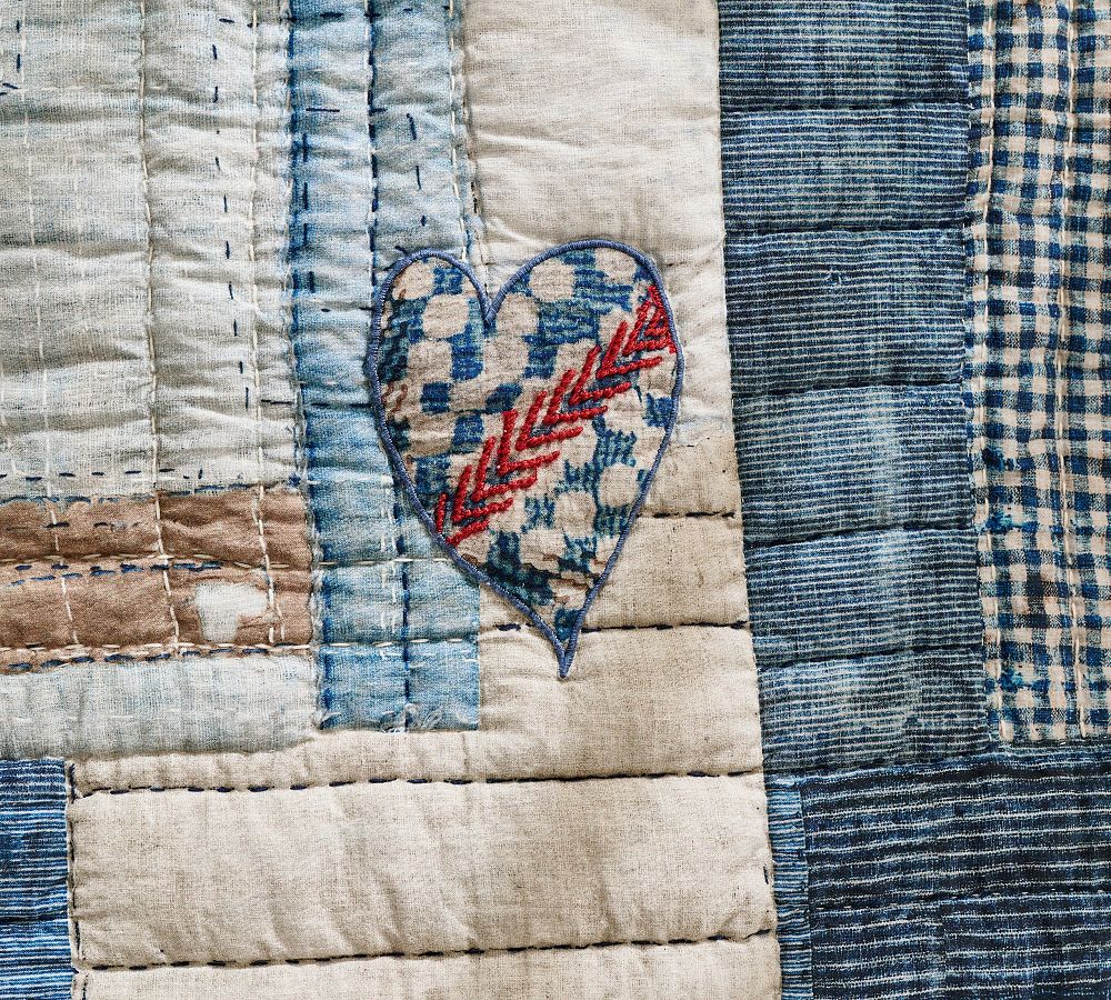 Pottery Barn Love Handcrafted Reversible Quilt