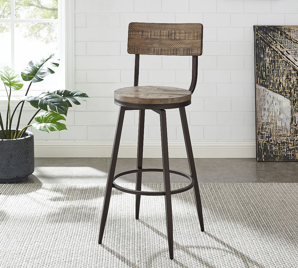 Pottery Barn Arnold Reclaimed Wood Swivel Stool