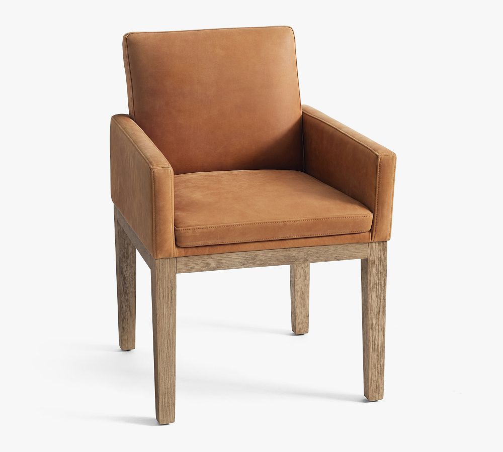 Pottery Barn Jake Leather Dining Armchair