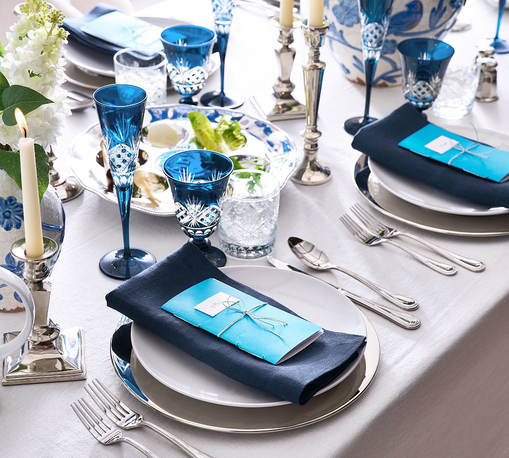 Pottery Barn Antique Cut Champagne Flutes