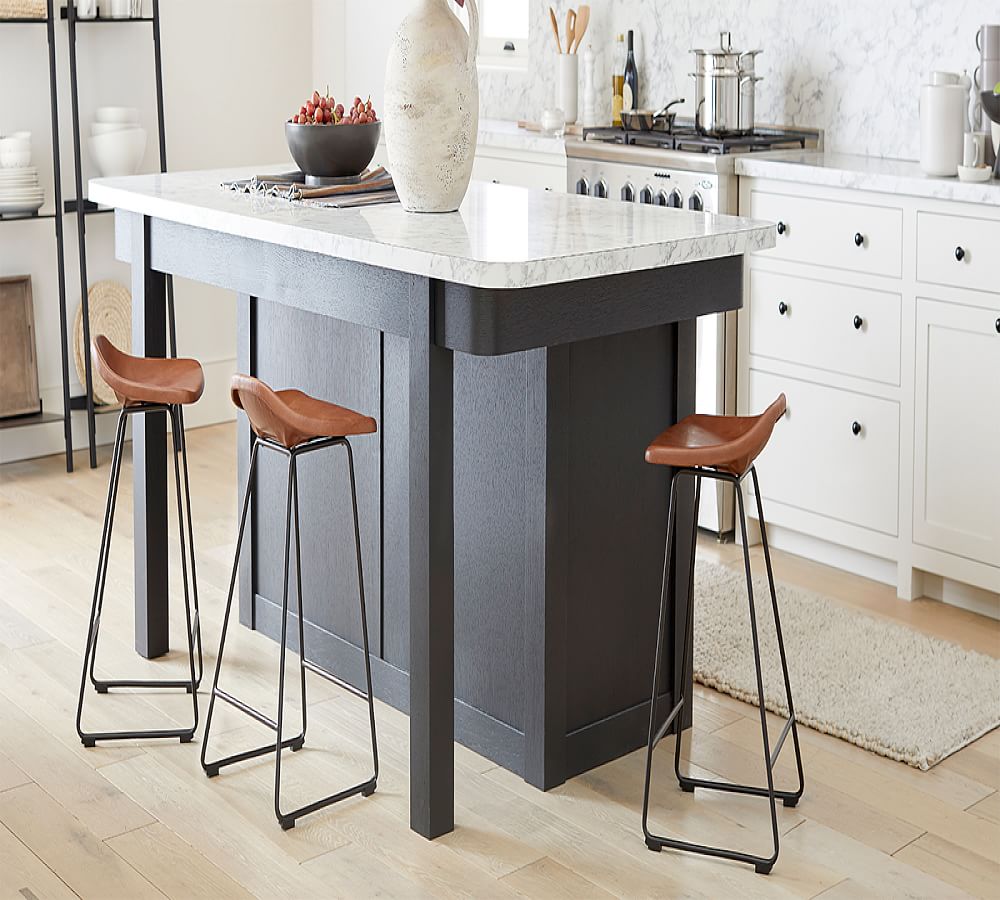 Pottery Barn Brenner Leather Counter Stool