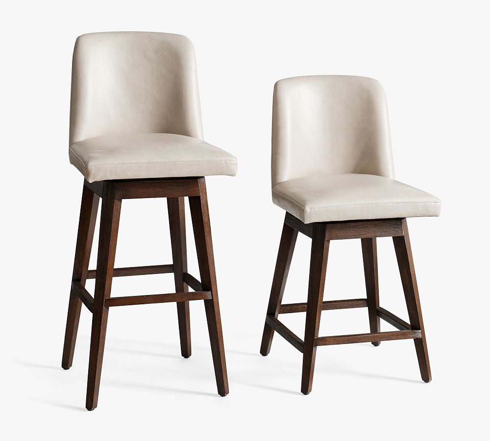 Pottery Barn Layton Leather Swivel Stool