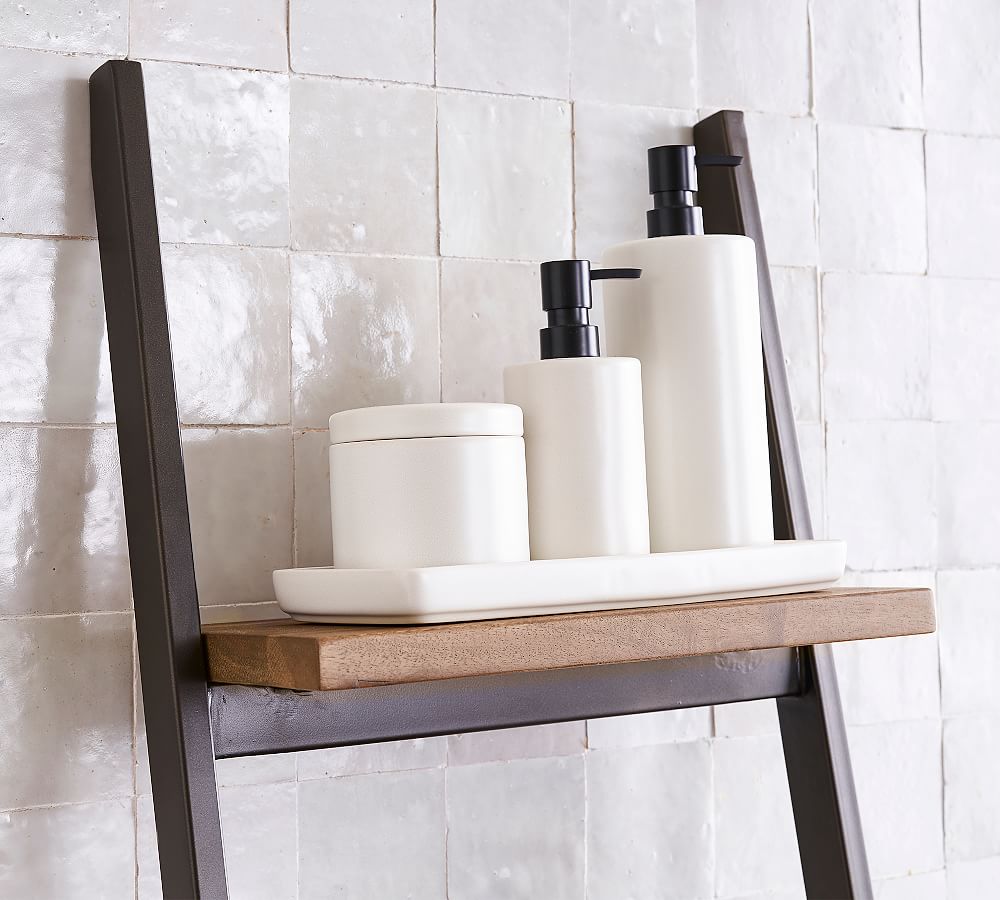 Pottery Barn Mason Glazed Stoneware Bathroom Accessories