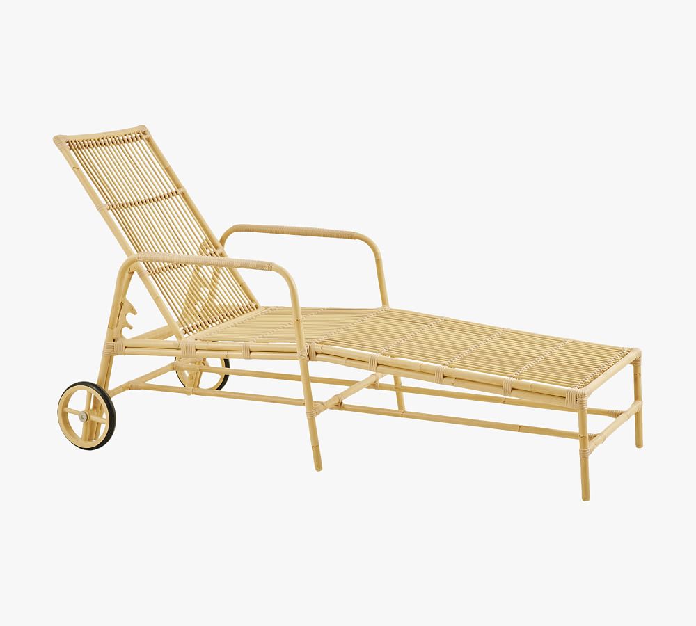 Pottery Barn Josephine Indoor/Outdoor Chaise Lounge with Wheels