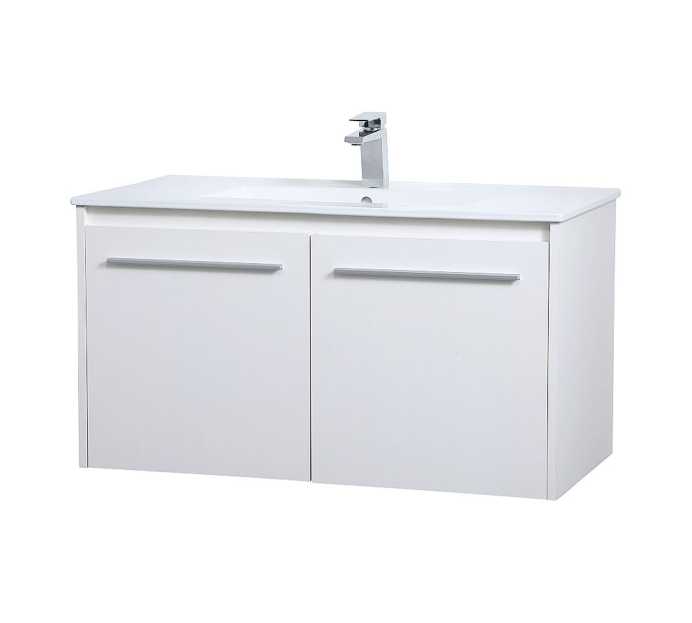 Pottery Barn Luc 24-36" Single Sink Floating Vanity with Doors