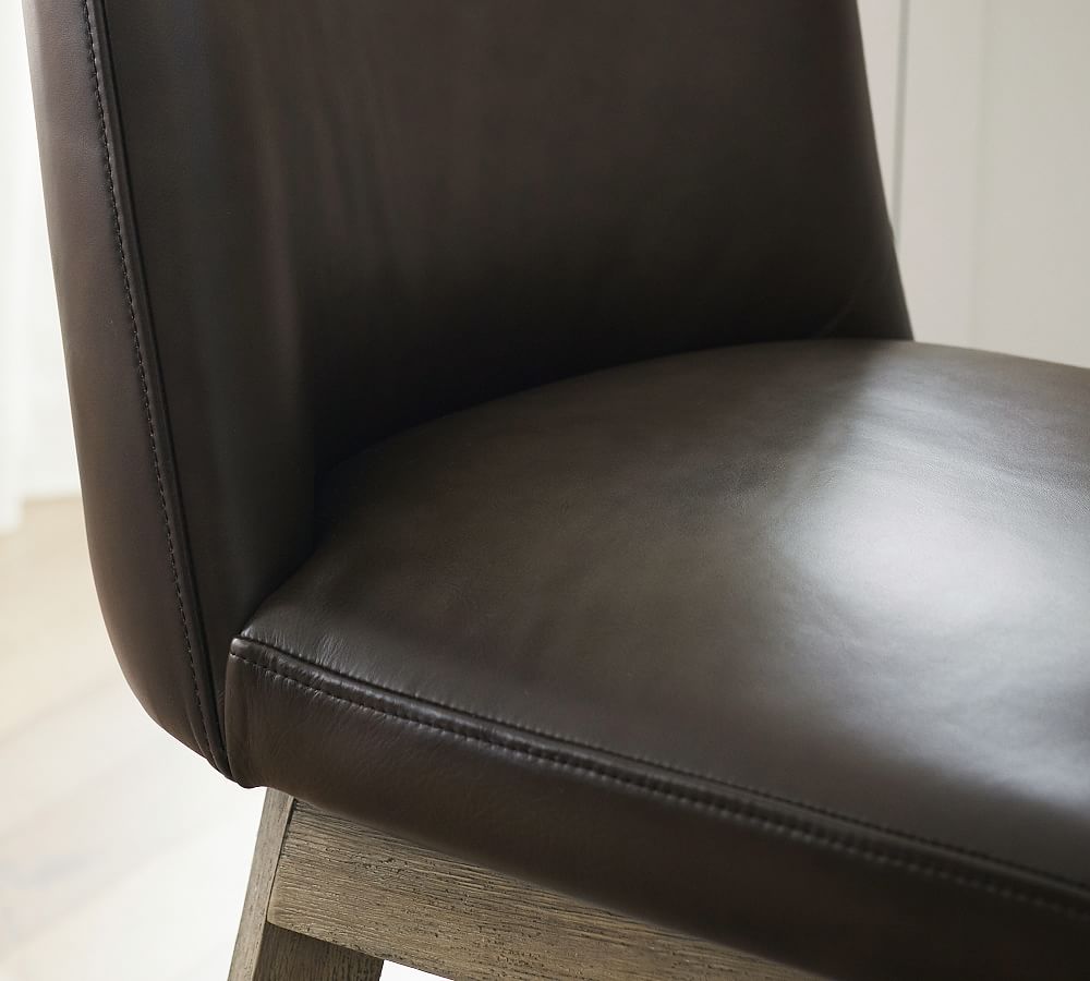 Pottery Barn Layton Leather Swivel Stool