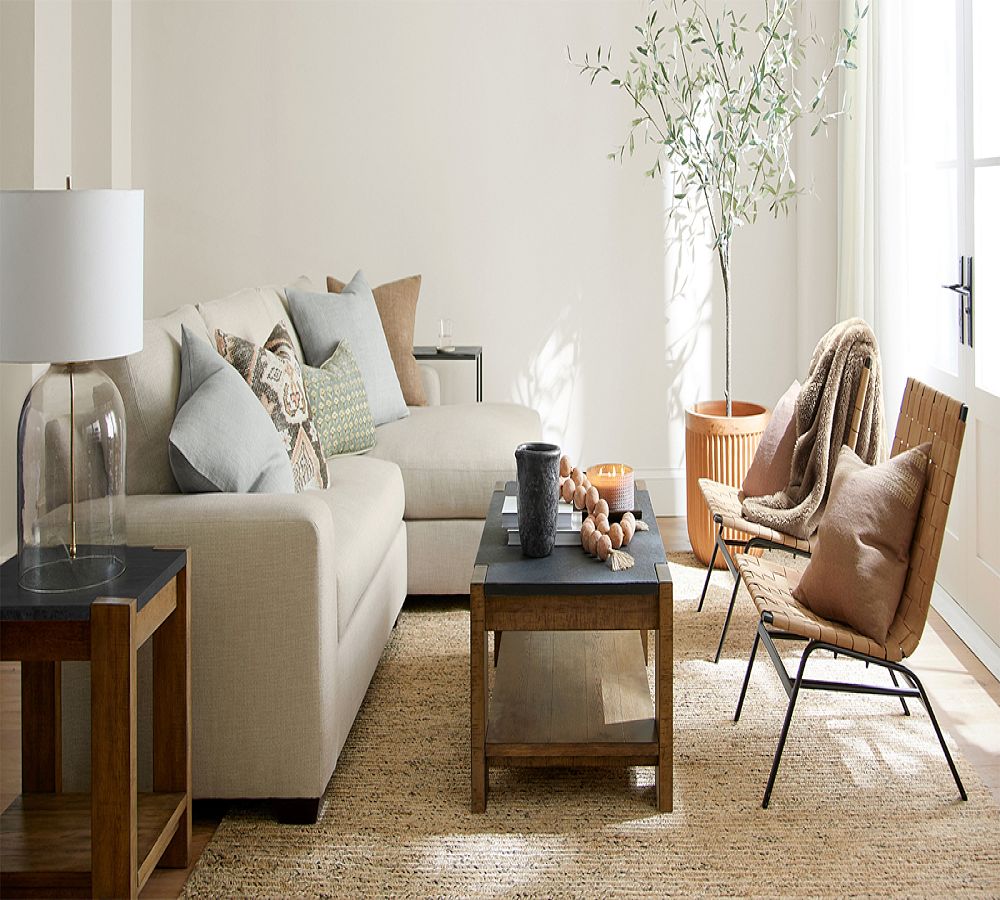 Pottery Barn Shay Woven Leather Accent Chair