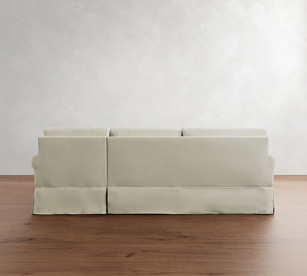 Pottery Barn York Roll Arm Slipcovered Chaise Sleeper Sectional (119")