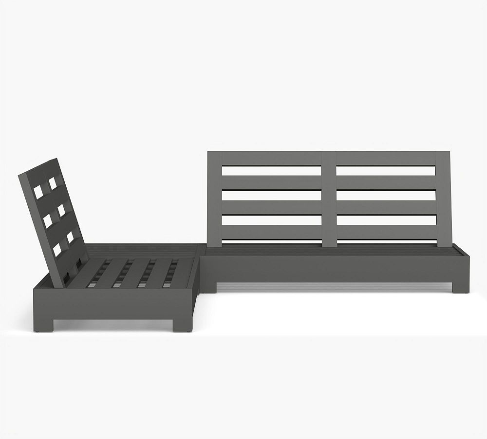 Pottery Barn Malibu Metal Platform 3-Piece Outdoor Loveseat Sectional (99")
