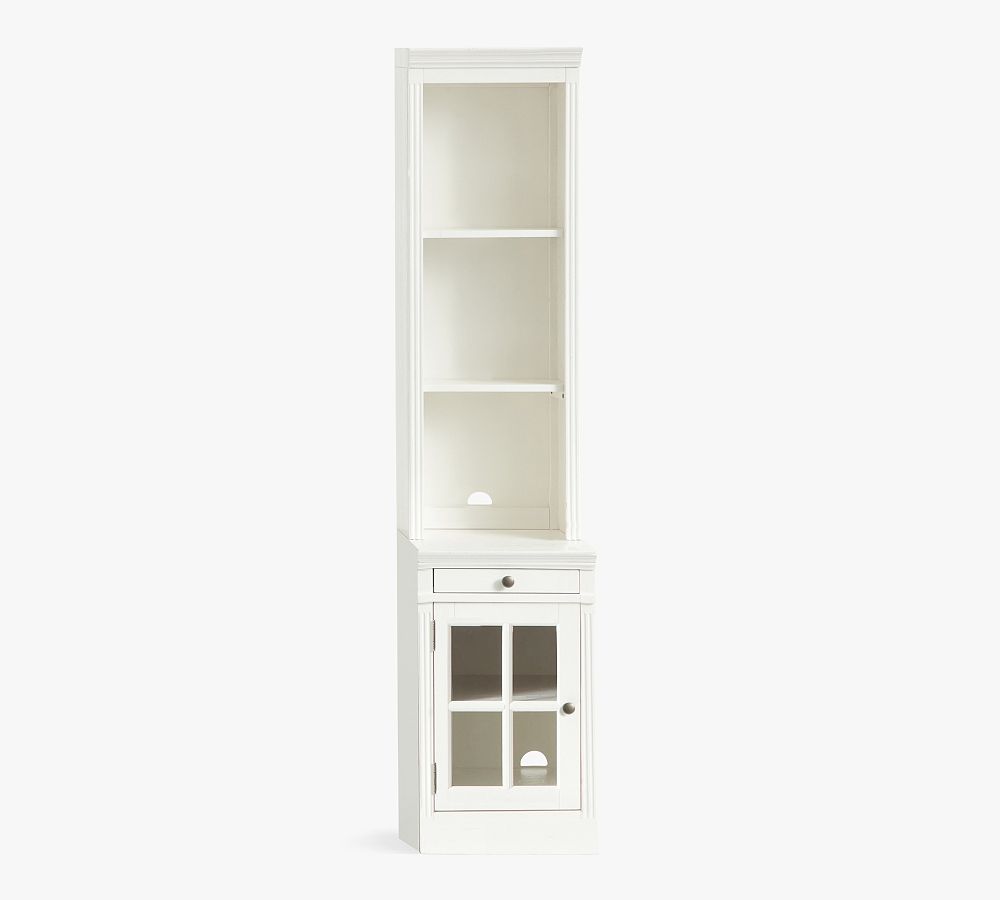 Pottery Barn Livingston Narrow Bookcase with Cabinet (17.5")