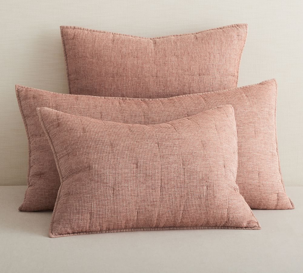 Pottery Barn European Flax Linen Waffle Quilt
