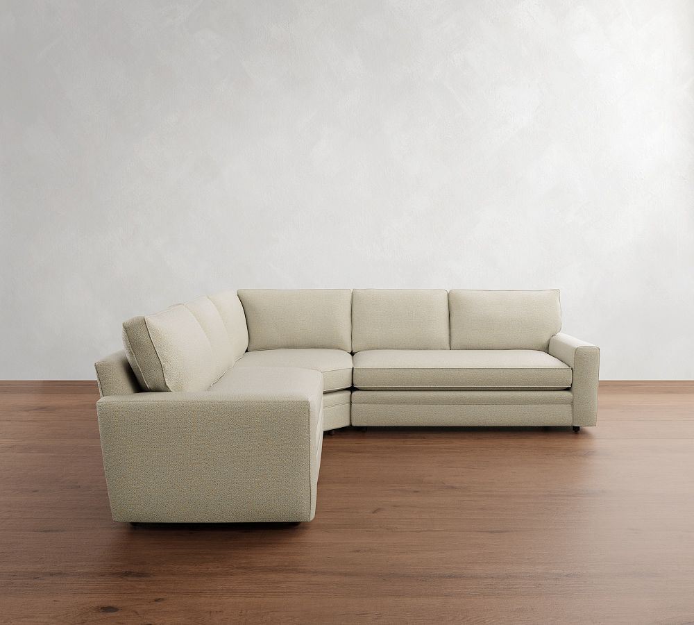 Pottery Barn Pearce Square Arm 3-Piece L-Shaped Wedge Sectional (118"&ndash;126.5")