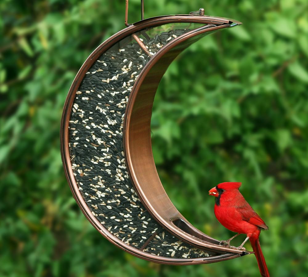 Pottery Barn Crescent Moon Shaped Copper Bird Feeder