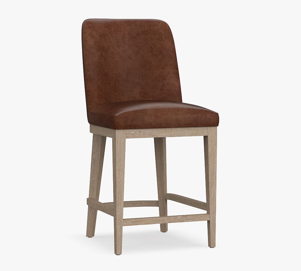 Pottery Barn Layton Leather Stool