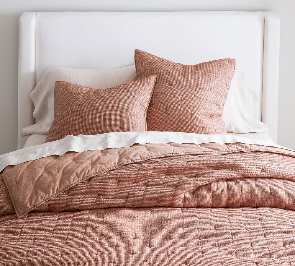 Pottery Barn European Flax Linen Waffle Quilt