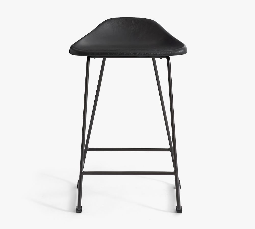 Pottery Barn Brenner Leather Counter Stool