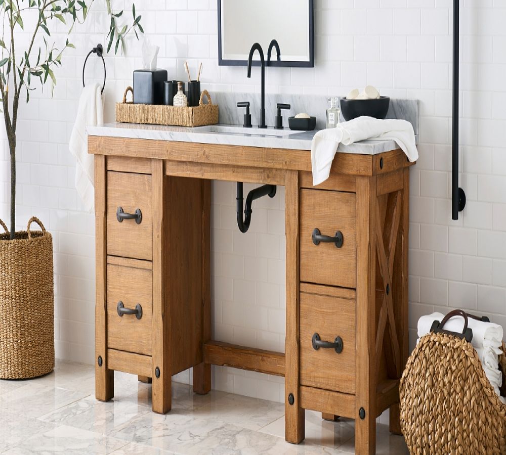 Pottery Barn Matte Black Porcelain Bathroom Accessories