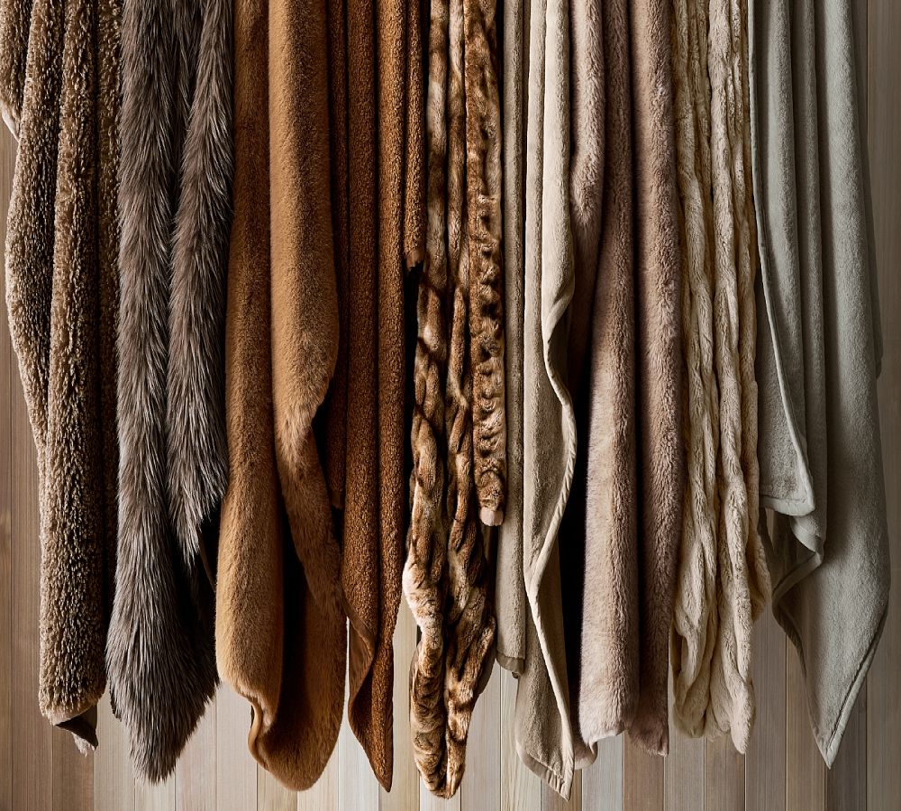 Pottery Barn Dream Faux Fur Throw Blanket
