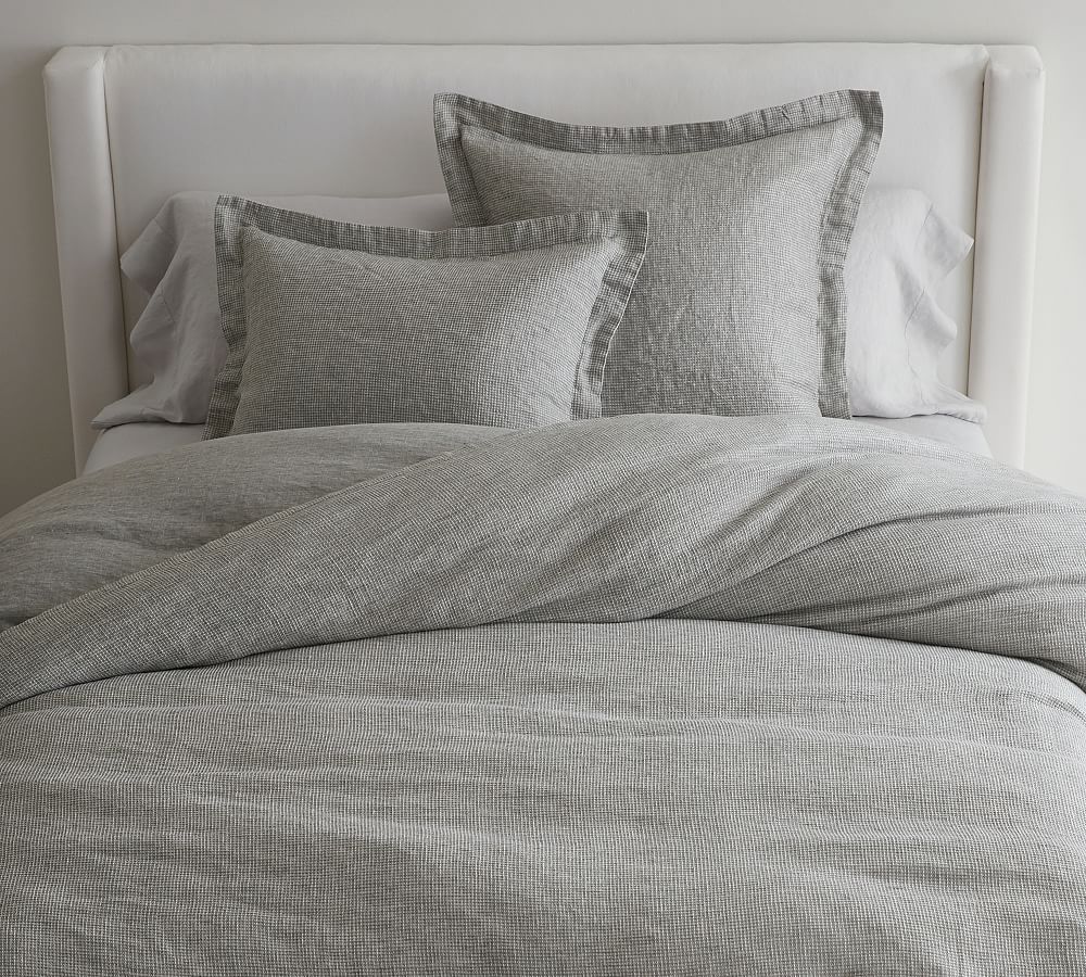 Pottery Barn European Flax Linen Waffle Duvet Cover