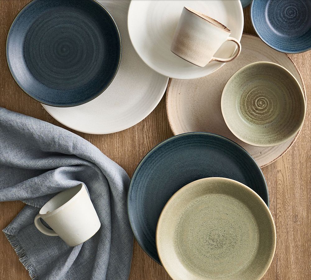 Pottery Barn Larkin Reactive Glaze Stoneware Dinner Plates