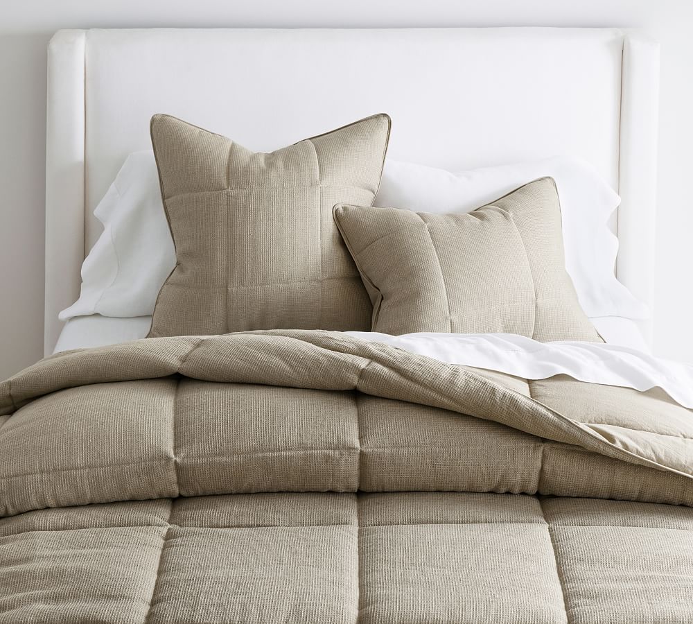 Pottery Barn European Flax Linen Waffle Comforter