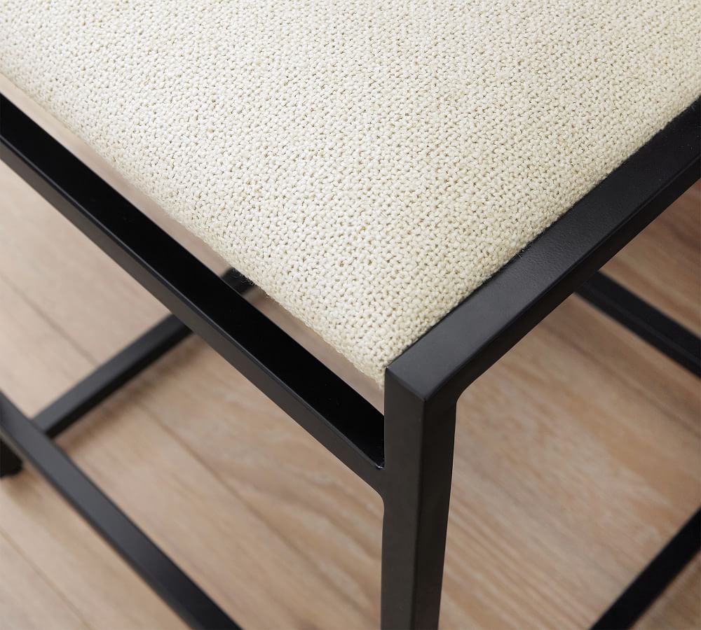 Pottery Barn Hardy Upholstered Backless Counter Stool