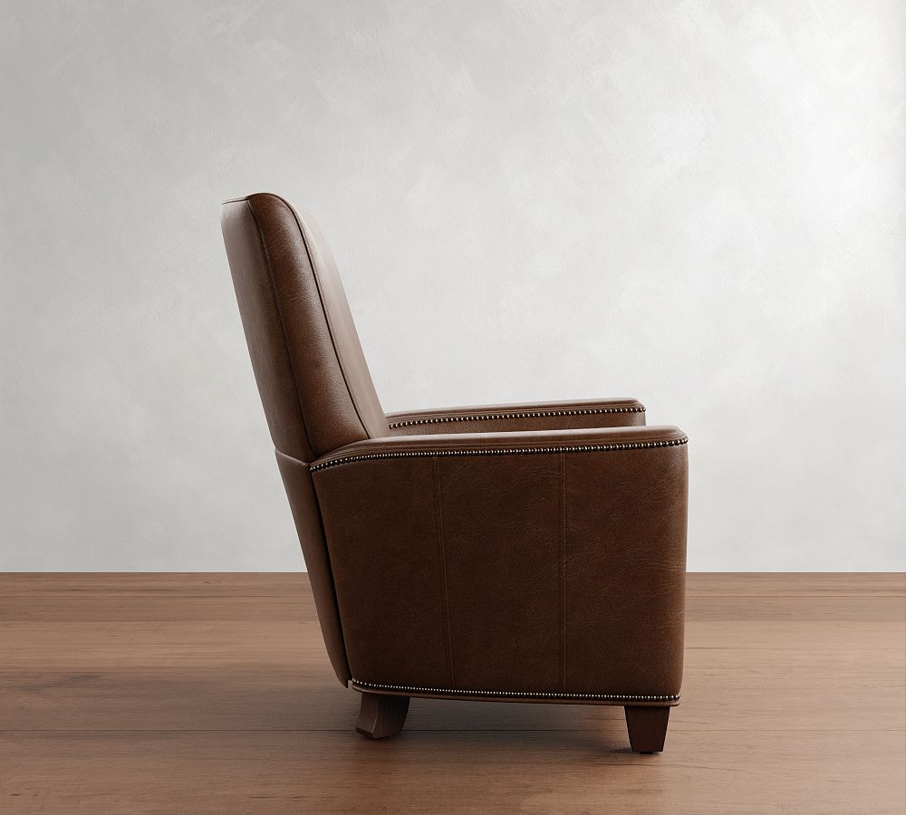 Pottery Barn Irving Square Arm Leather Manual & Power Recliner