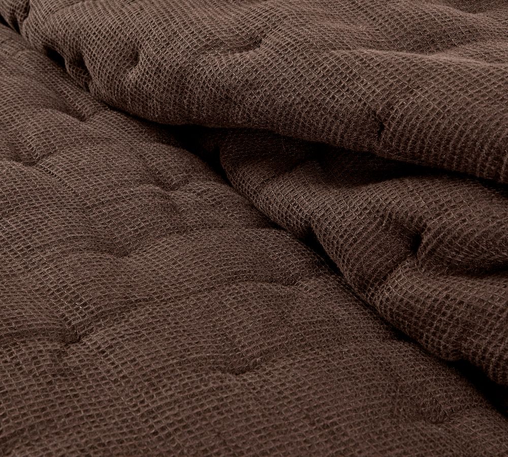 Pottery Barn European Flax Linen Waffle Quilt
