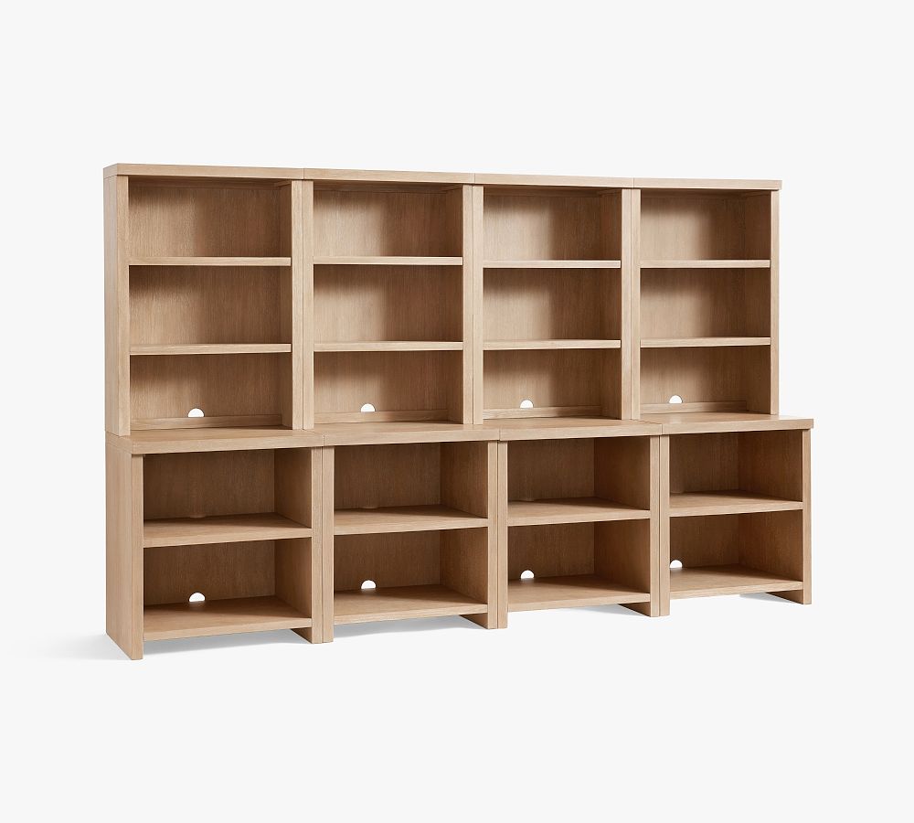 Pottery Barn Modern Farmhouse 136" Shelf with Open Cabinets