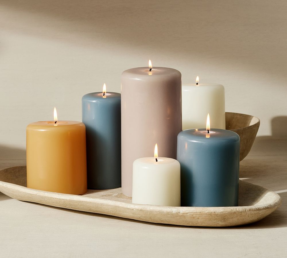 Pottery Barn Modern Curved Pillar Candles