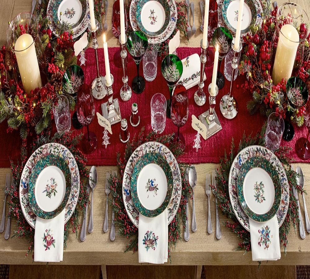 Pottery Barn 12 Days of Christmas 48-Piece Stoneware Dinnerware Set